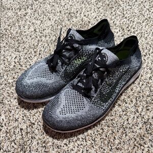 Nike Free RN Flyknit Black and Gray Knit Sneakers